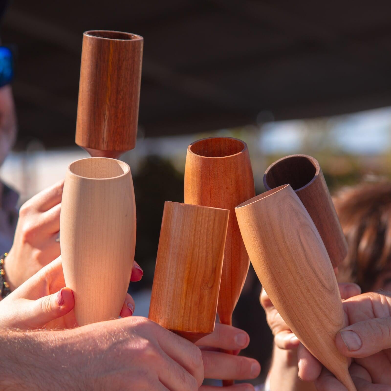 wood wine glasses